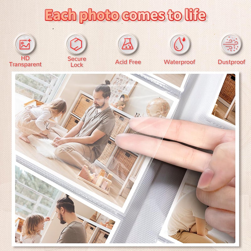 Artfeel Photo Album 4x6 with 1000 Pockets,Slip-in Picture Albums,Linen Cover Memory Book with Front Window,White Page Vertical Photo Book for Wedding,Family,Anniversare,Baby,Vacation - Image 4